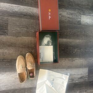 Loro piana women’s  Beige Suede Tassel Loafers size 38
